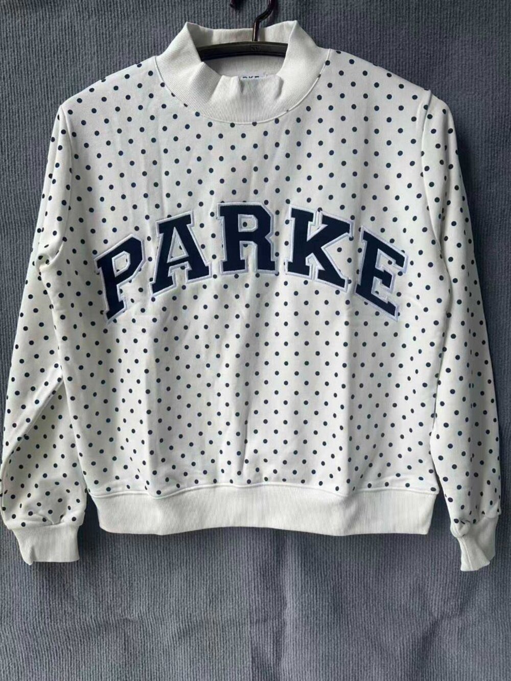PARKER White Polka Dot Crewneck Sweater